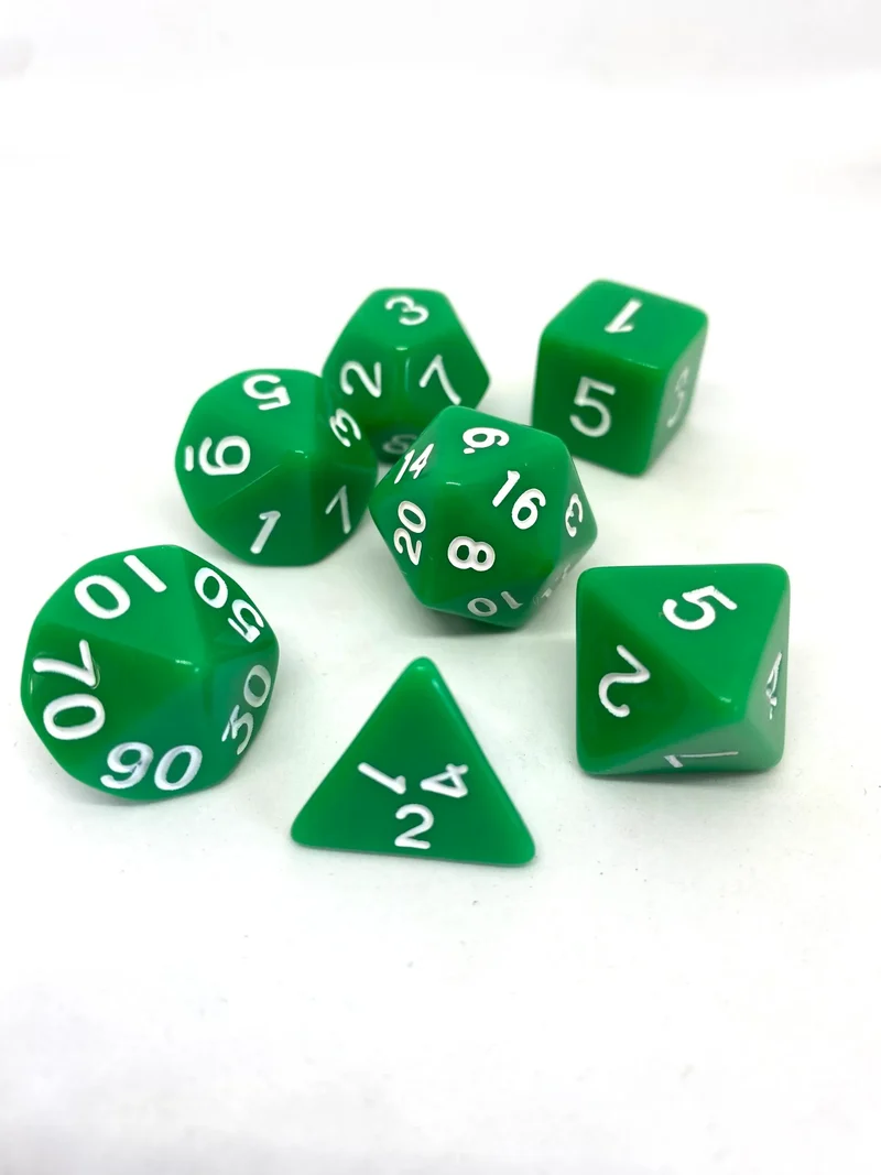 7-teiliges RPG Würfelset Opaque: Green