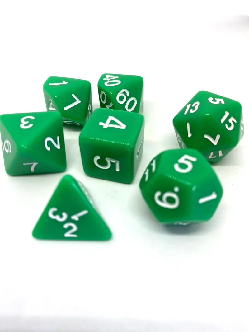 7-teiliges RPG Würfelset Opaque: Green