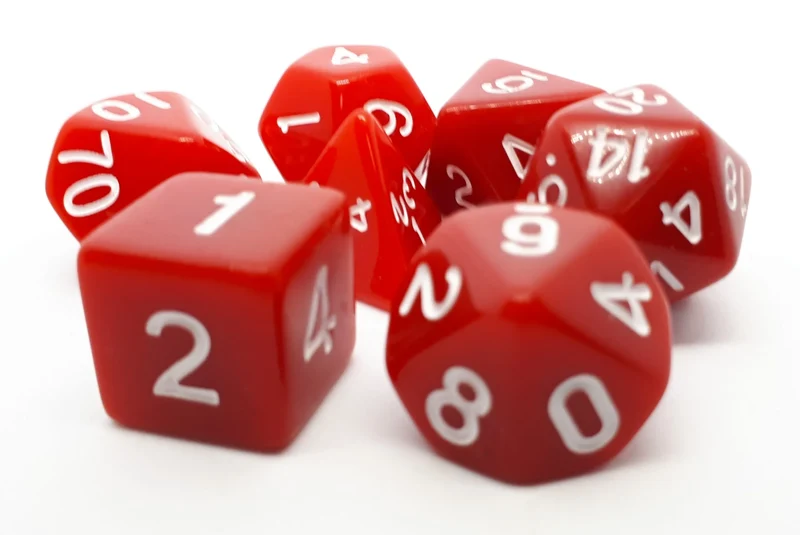 7-teiliges RPG Würfelset Opaque: Red