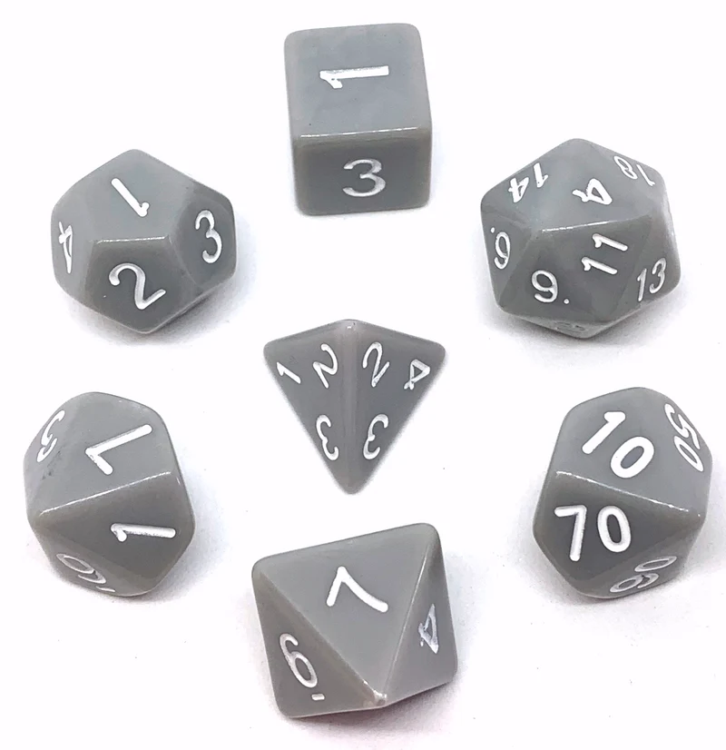 7-teiliges RPG Würfelset Opaque: Grey