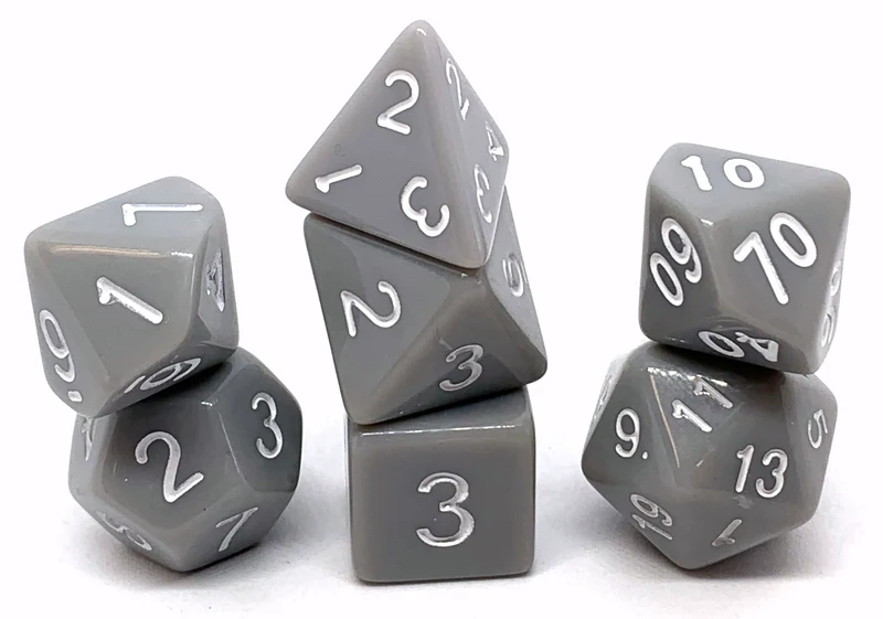 7-teiliges RPG Würfelset Opaque: Grey