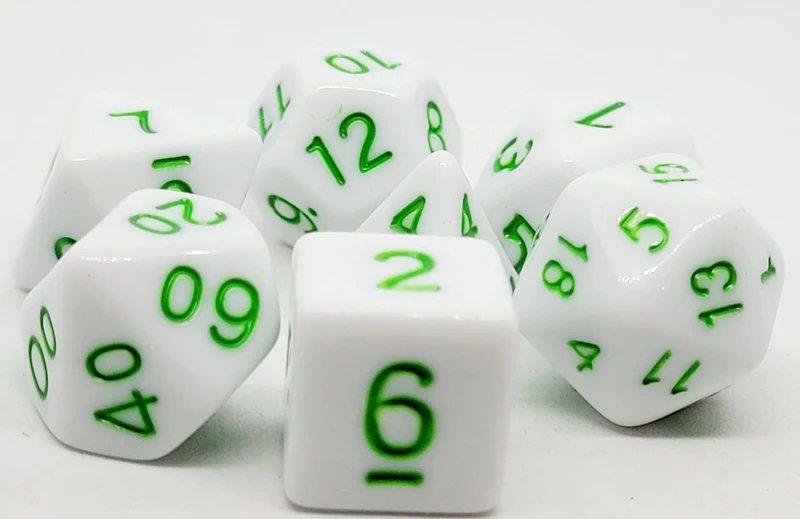 7-teiliges RPG Würfelset Opaque Marshmellow: Green