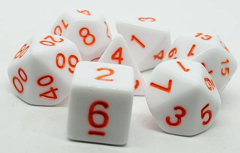 7-teiliges RPG Würfelset Opaque Marshmellow: Orange