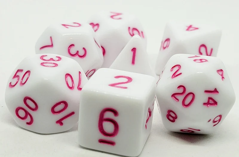 7-teiliges RPG Würfelset Opaque Marshmellow: Pink