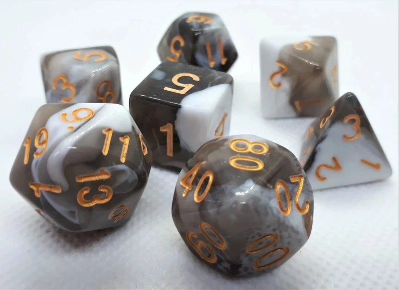 7-teiliges RPG Würfelset Mehrfarbig: Racing Black/White