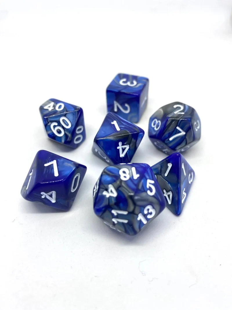 7-teiliges RPG Würfelset Mehrfarbig: Racing Blue
