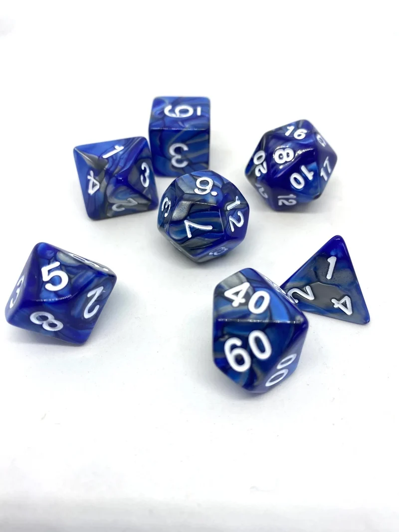 7-teiliges RPG Würfelset Mehrfarbig: Racing Blue