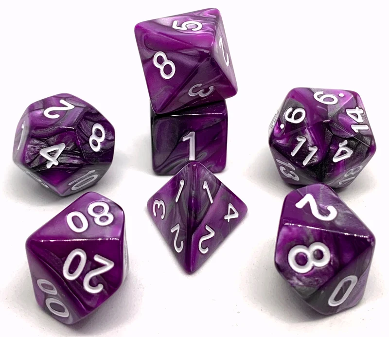 7-teiliges RPG Würfelset Mehrfarbig: Racing Purple