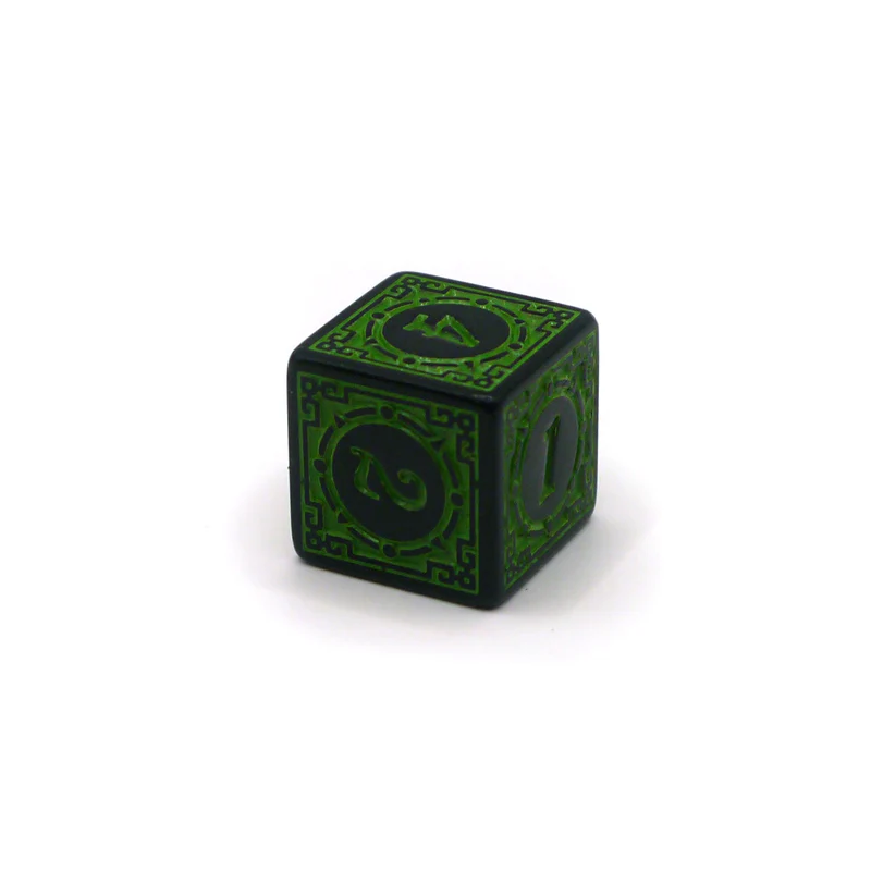 D6 Würfel Magic Flame: Green