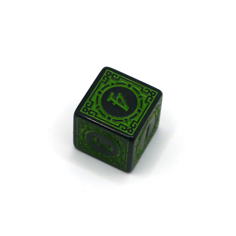 D6 Würfel Magic Flame: Green