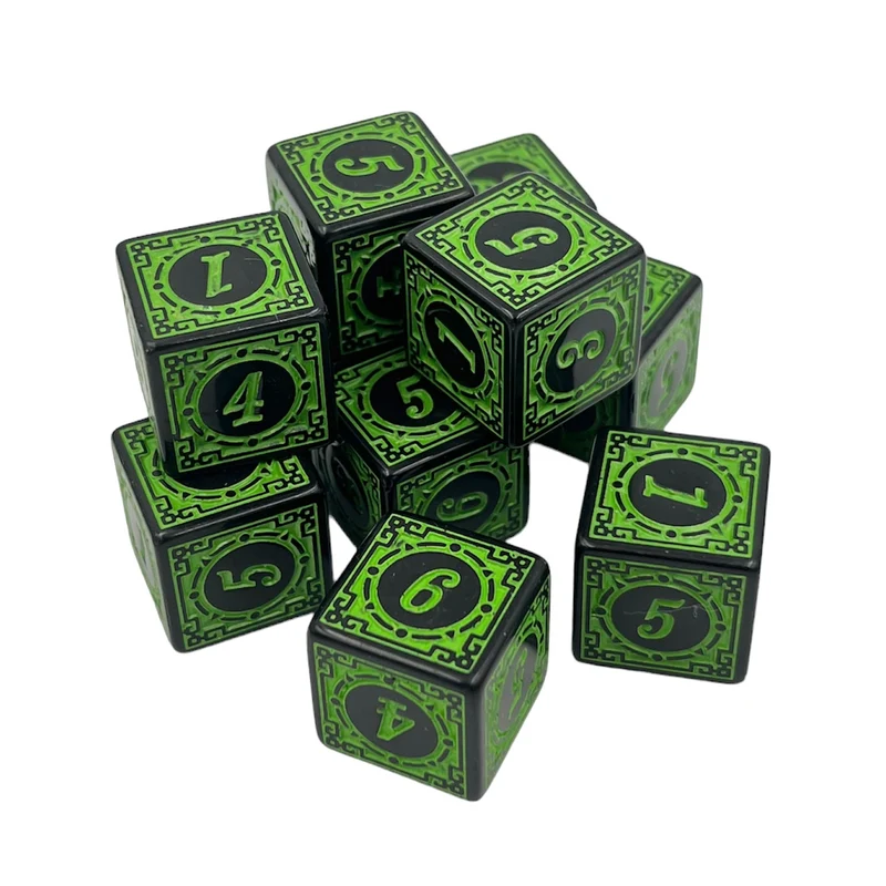 D6 Würfel Magic Flame: Green