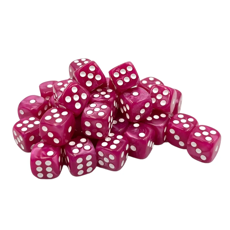 10x D6 Würfel 12mm Pearl: Pink