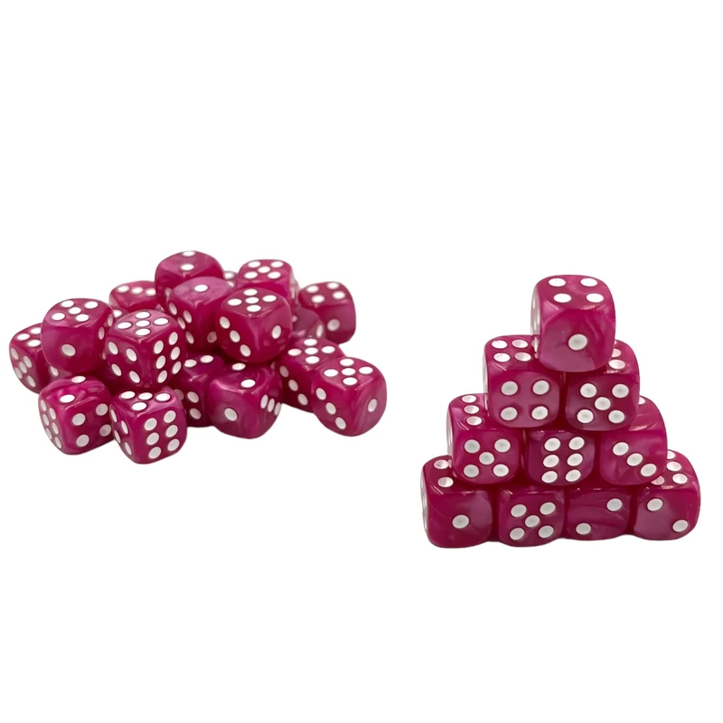 10x D6 Würfel 12mm Pearl: Pink