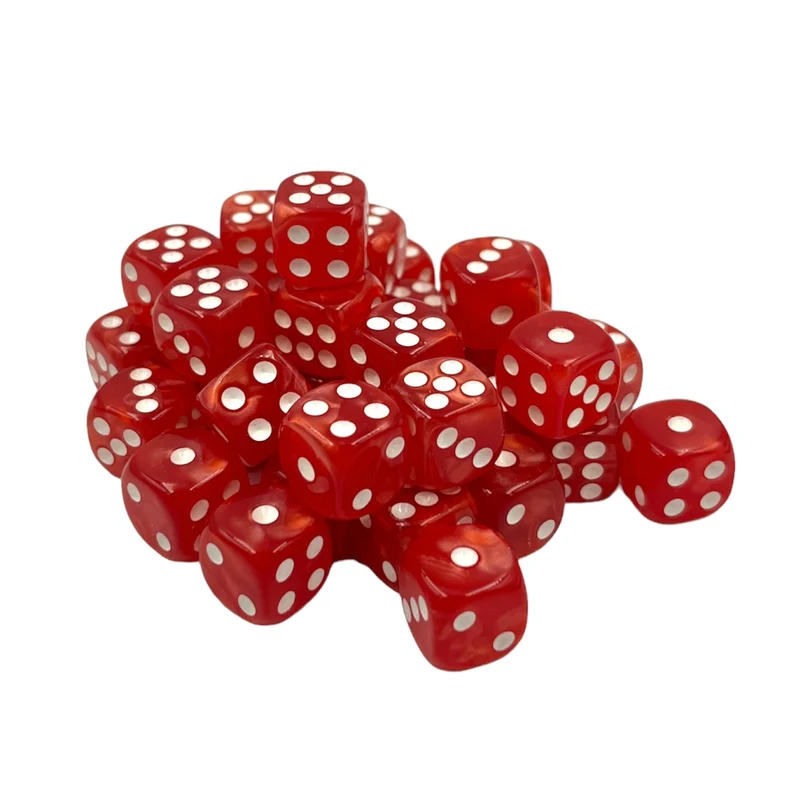 10x D6 Würfel 12mm Pearl: Red