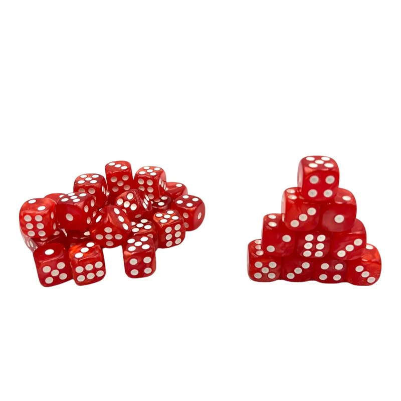 10x D6 Würfel 12mm Pearl: Red