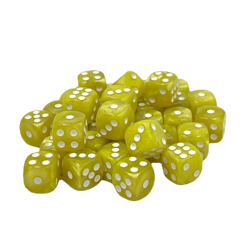 10x D6 Würfel 12mm Pearl: Yellow