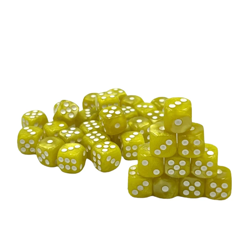 10x D6 Würfel 12mm Pearl: Yellow