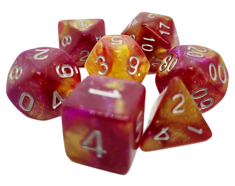 7-teiliges RPG Würfelset Galaxy: Volcano