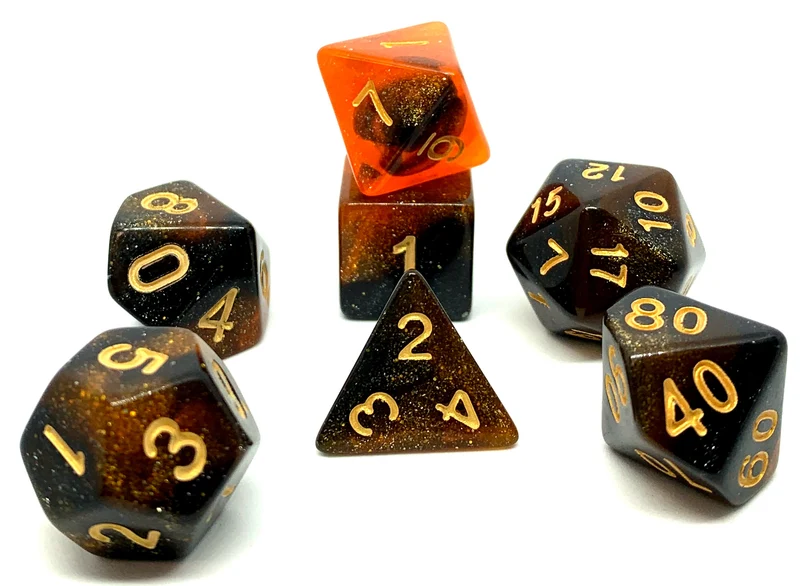 7-teiliges RPG Würfelset Galaxy: Amber