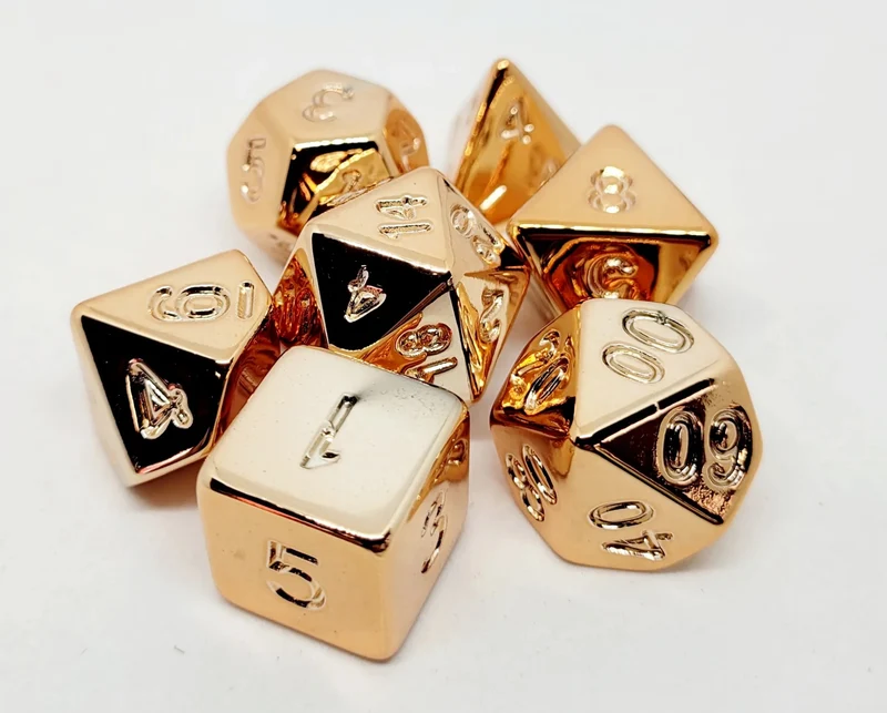 7-teiliges RPG Würfelset Plated: Shiny Champagner