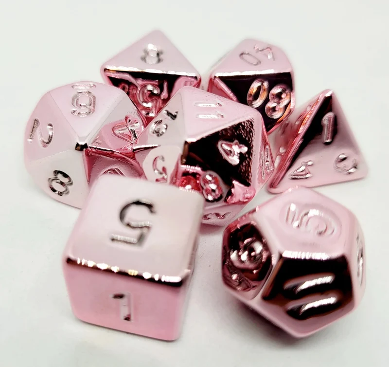 7-teiliges RPG Würfelset Plated: Shiny Rosé Gold