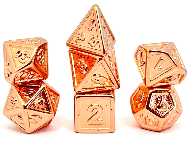 7-teiliges RPG Würfelset Plated: Embossed Copper