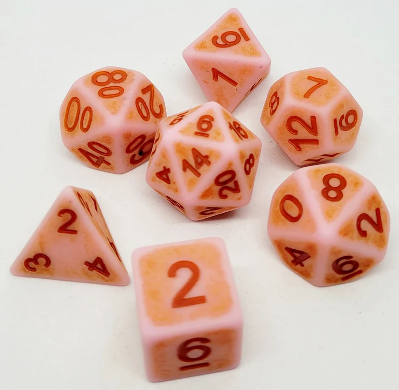 7-teiliges RPG Würfelset Ancient: Rosy Cheeks