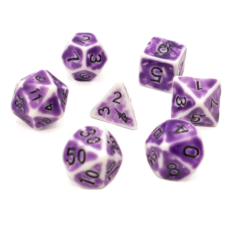 7-teiliges RPG Würfelset Ancient: Flintstone Purple