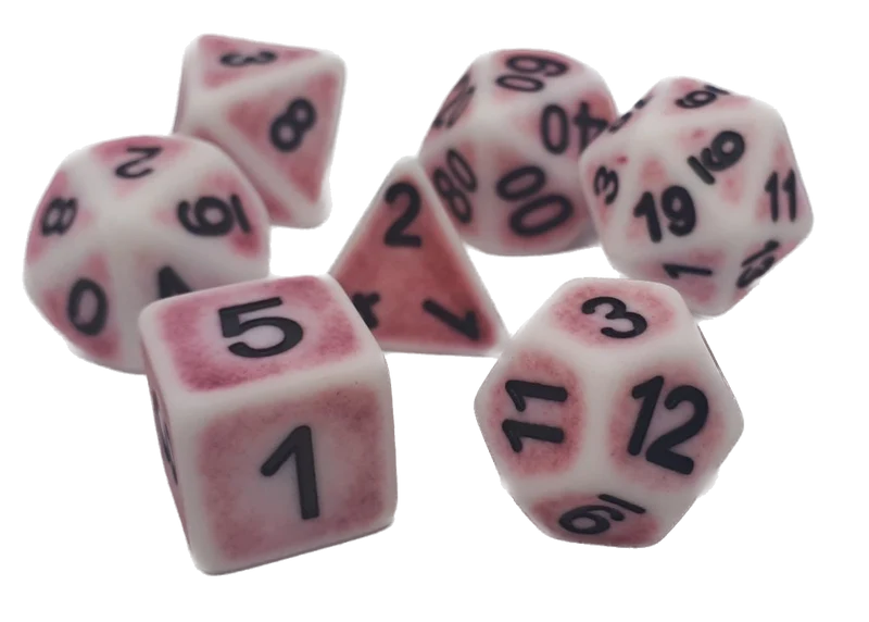 7-teiliges RPG Würfelset Ancient: Pink