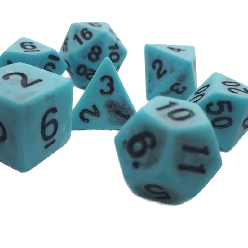 7-teiliges RPG Würfelset Ancient: Blue