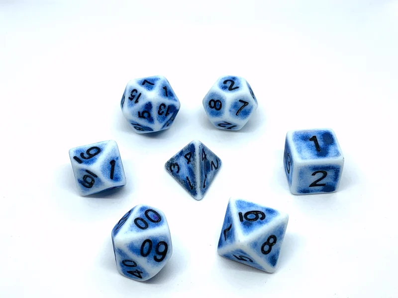 7-teiliges RPG Würfelset Ancient: Flintstone Blue