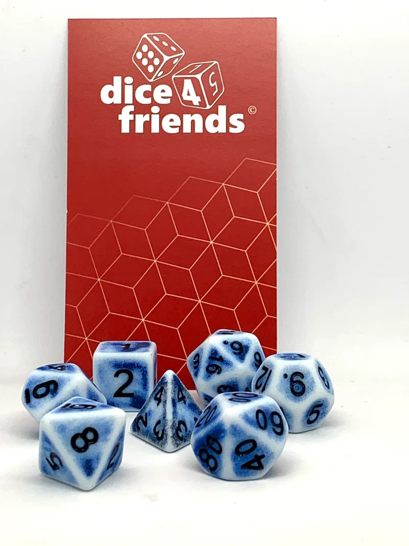 7-teiliges RPG Würfelset Ancient: Flintstone Blue