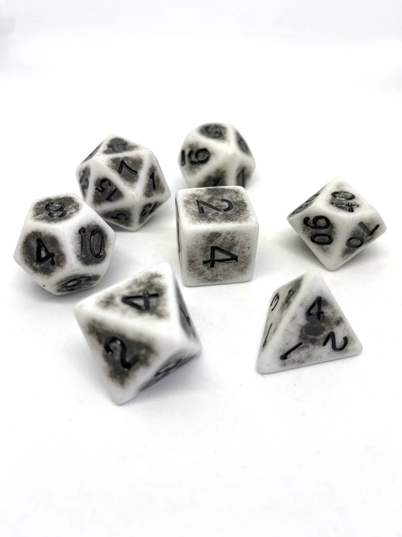 7-teiliges RPG Würfelset Ancient: Flintstone Grey