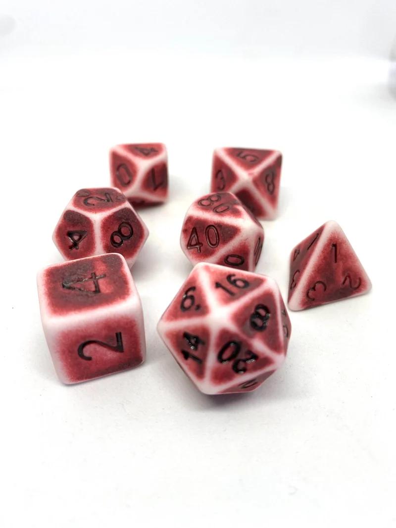 7-teiliges RPG Würfelset Ancient: Flintstone Red