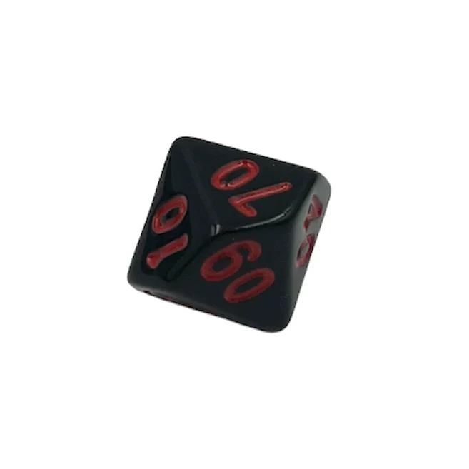 D10 Würfel Schwarz/Rot