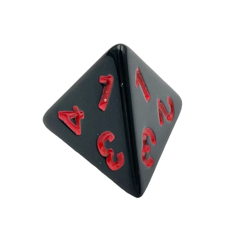 D4 Würfel Schwarz/Rot