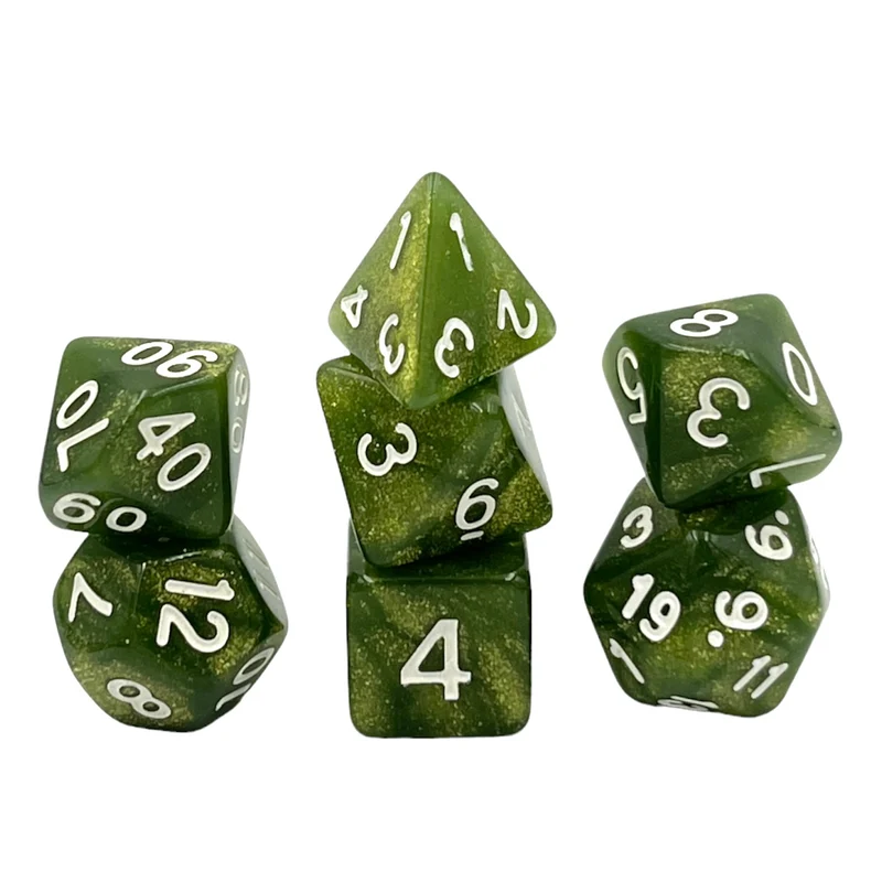 7-teiliges RPG Würfelset Galaxy: Lightgreen Powder