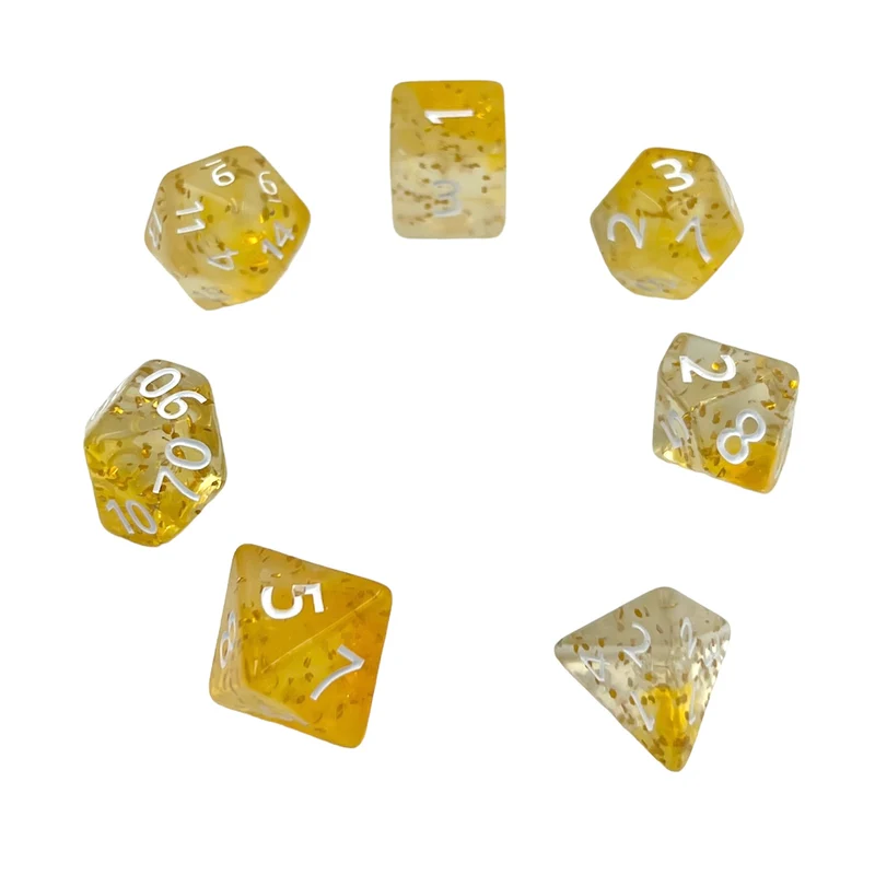 7-teiliges RPG Würfelset Confetti: Yellow Sulfer