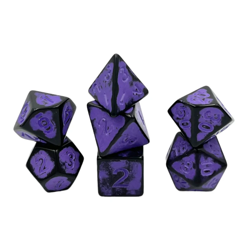7-teiliges RPG Würfelset Ancient: Dark Knight Purple