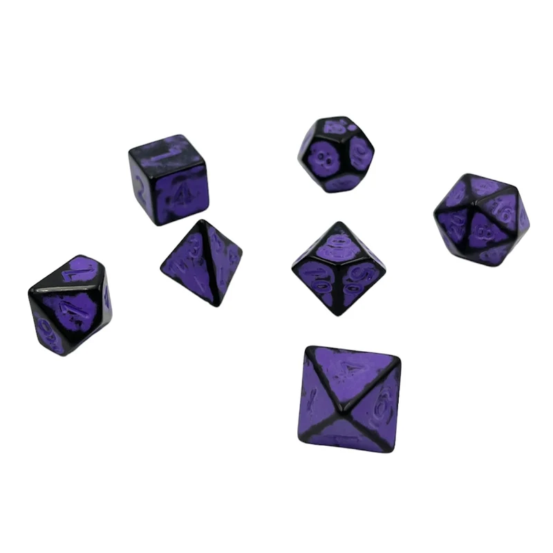 7-teiliges RPG Würfelset Ancient: Dark Knight Purple