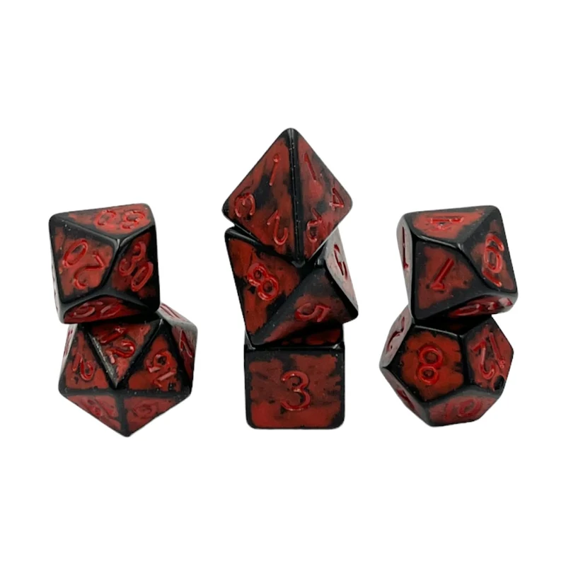 7-teiliges RPG Würfelset Ancient: Dark Knight Red