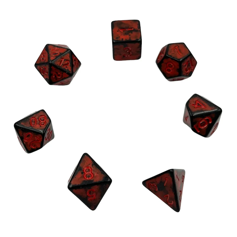 7-teiliges RPG Würfelset Ancient: Dark Knight Red