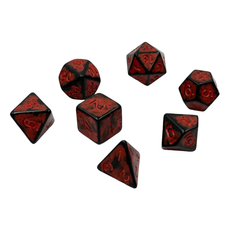 7-teiliges RPG Würfelset Ancient: Dark Knight Red