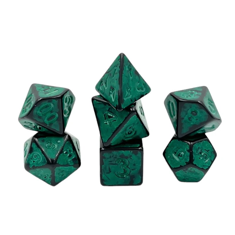 7-teiliges RPG Würfelset Ancient: Dark Knight Green