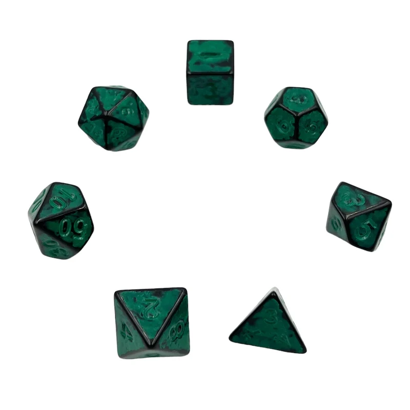 7-teiliges RPG Würfelset Ancient: Dark Knight Green
