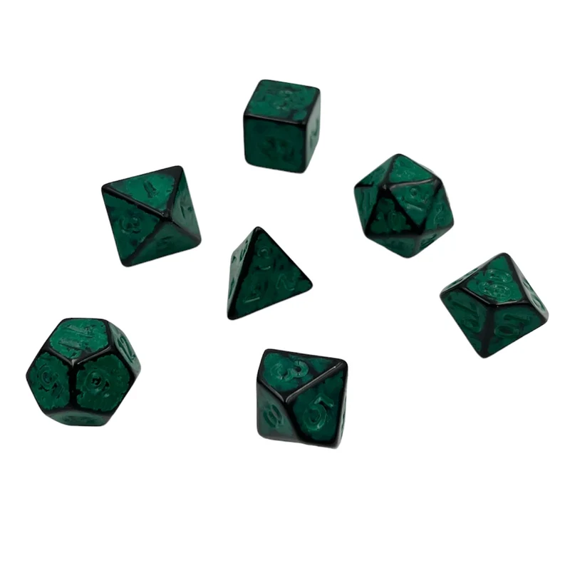 7-teiliges RPG Würfelset Ancient: Dark Knight Green