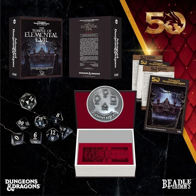 D&D – Classic Module Würfelset: The Temple of Elemental Evil (50th Anniversary)