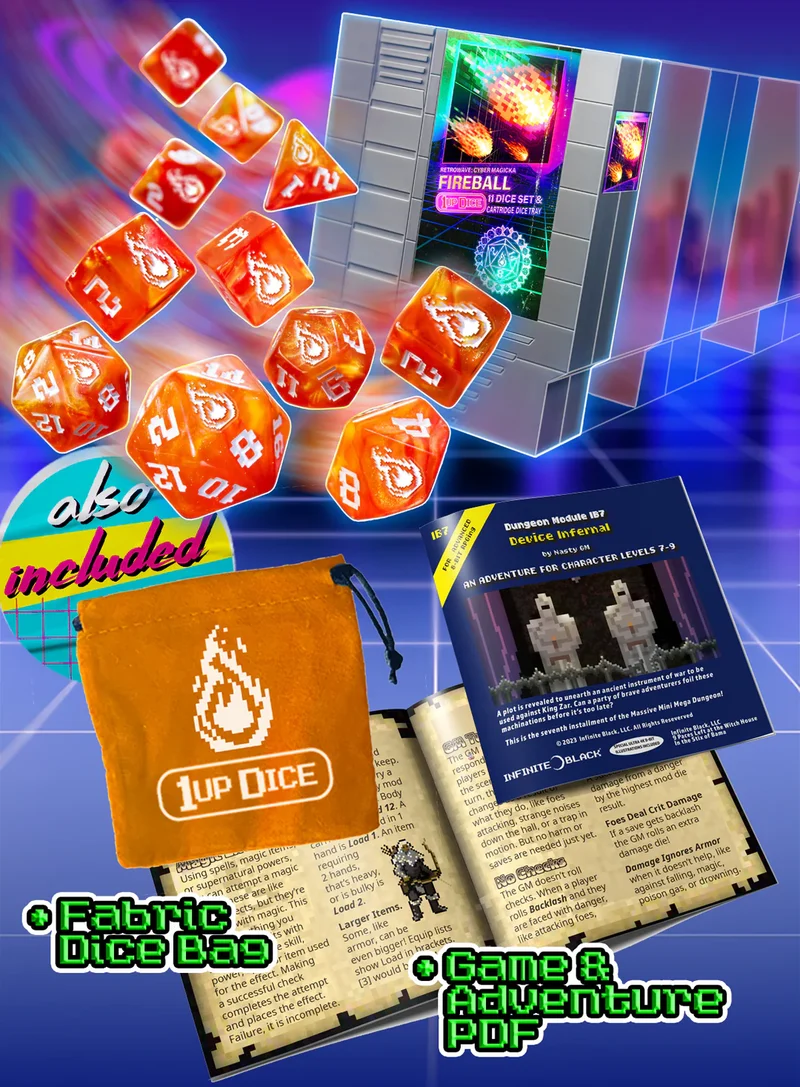 1UP-Dice: Fireball Set