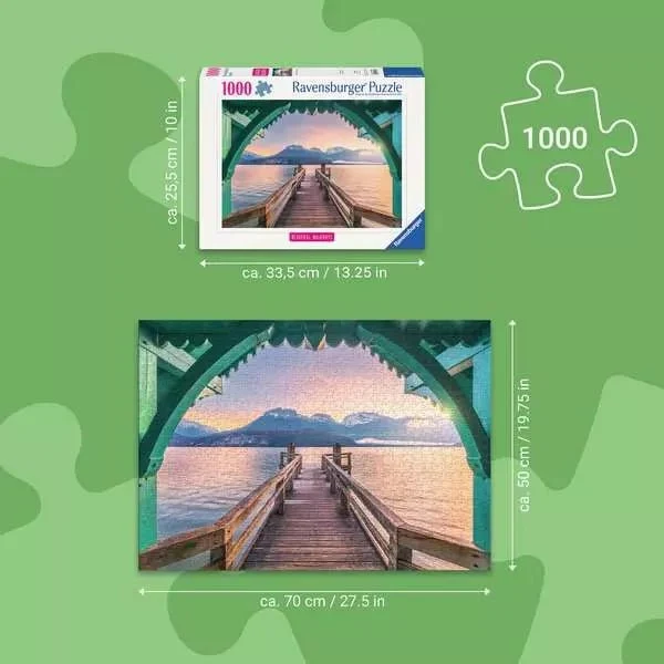 Ravensburger Erwachsenenpuzzle - Romantischer Steg am Lac d’Annecy 1000 Teile