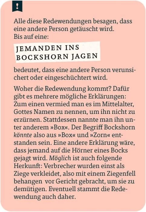 Das große Quiz der Redewendungen & Sprichwörter
